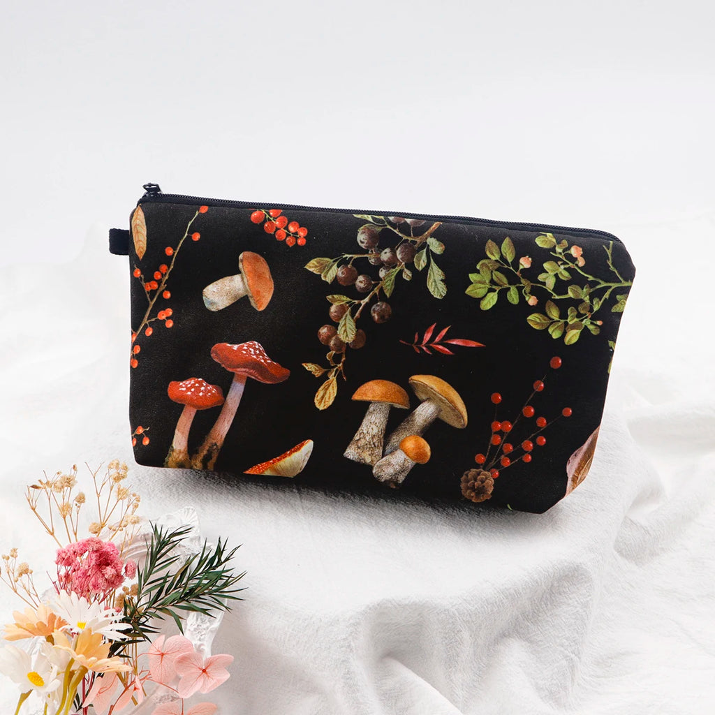 Floral Zipper Makeup Bag – Portable Travel Cosmetic Organizer for Women