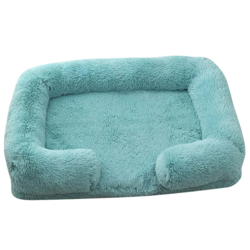 Plush Rectangular Dog Bed – Washable Fluffy Pet Cushion for Small to Large Dogs