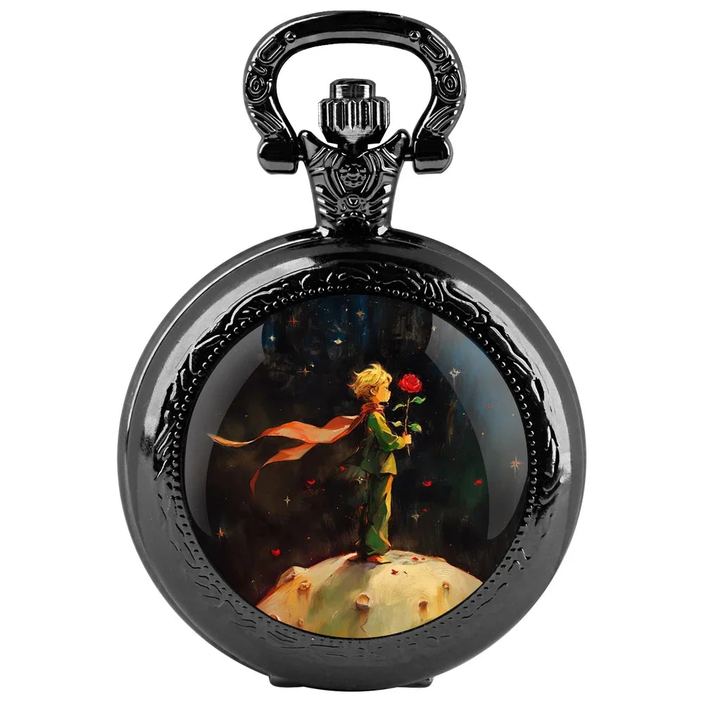 Prince and Rose Pocket Watch – Vintage Pendant Clock for Kids Men and Women