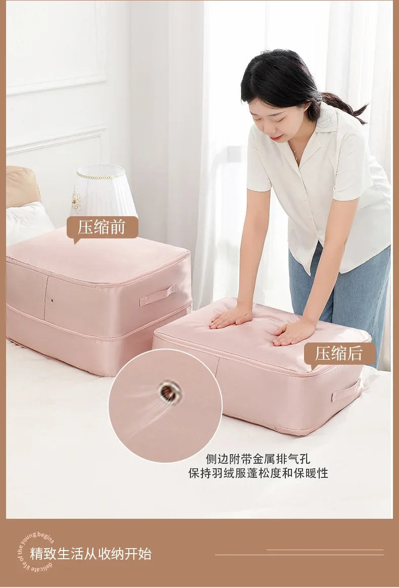 Large Compression Storage Bag – Space Saving Quilt Organizer for Closet