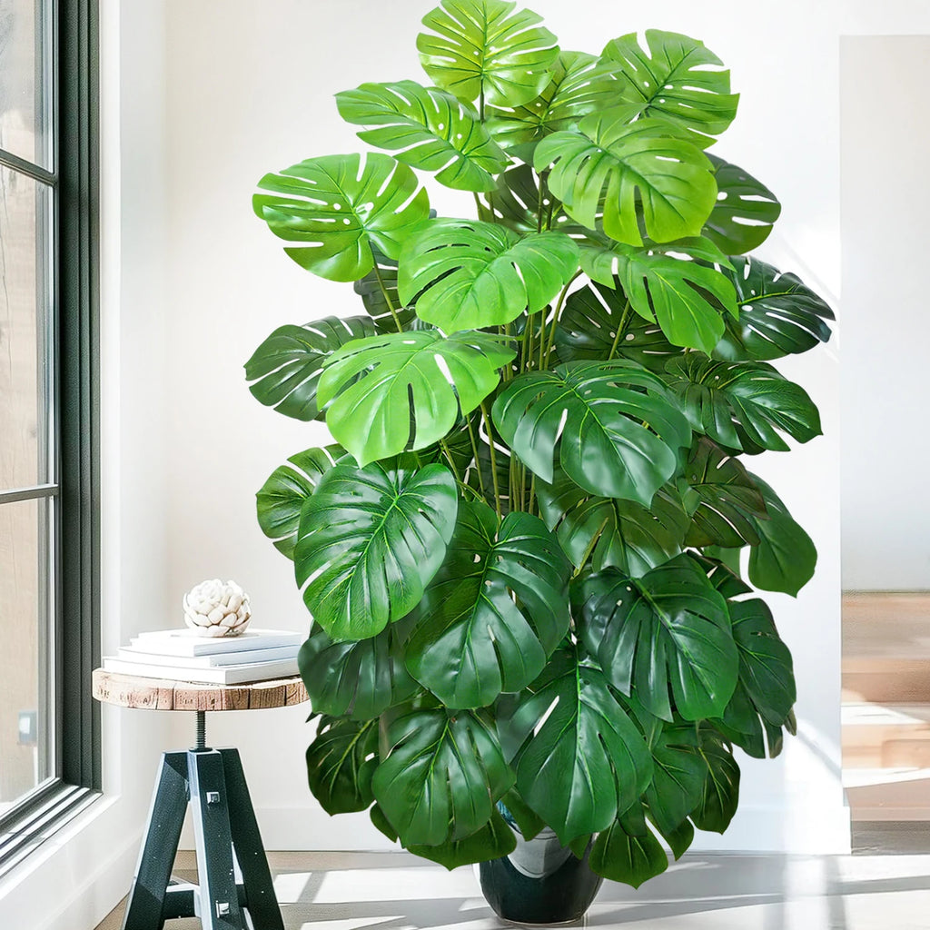 Artificial Tropical Leaf Plant – 60-103cm Potted Faux Greenery for Home Decor