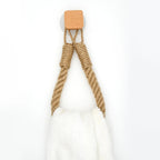 Adhesive Hemp Paper Towel Holder – Wall Mounted Rack for Bathroom Storage