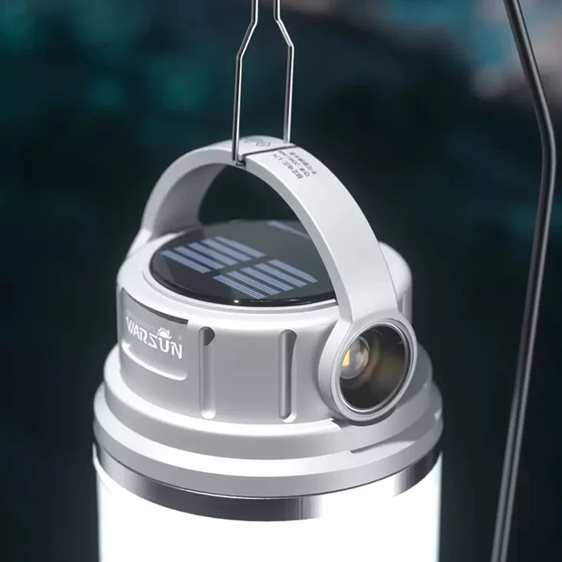 Rechargeable Solar Camping Lamp – 1100 Lumen LED Light for Outdoor Sports