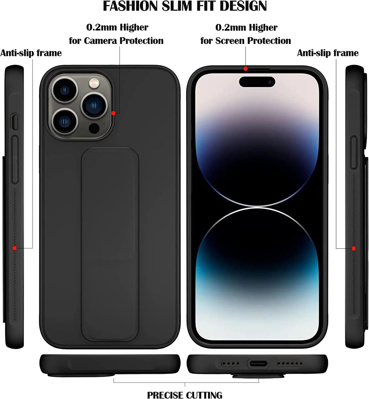 Magnetic Stand Phone Case – Protective Cover with Wrist Strap for iPhone Series