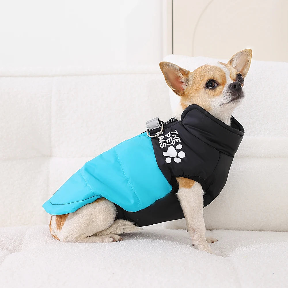 Reflective Dog Jacket – Windproof Winter Coat with D-ring for Small Dogs