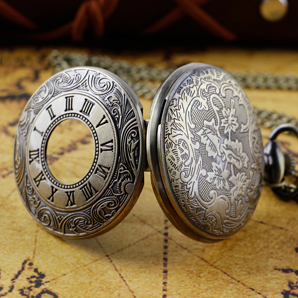 Antique Blue Dial Pocket Watch – Vintage Pendant Necklace for Holiday Gift
