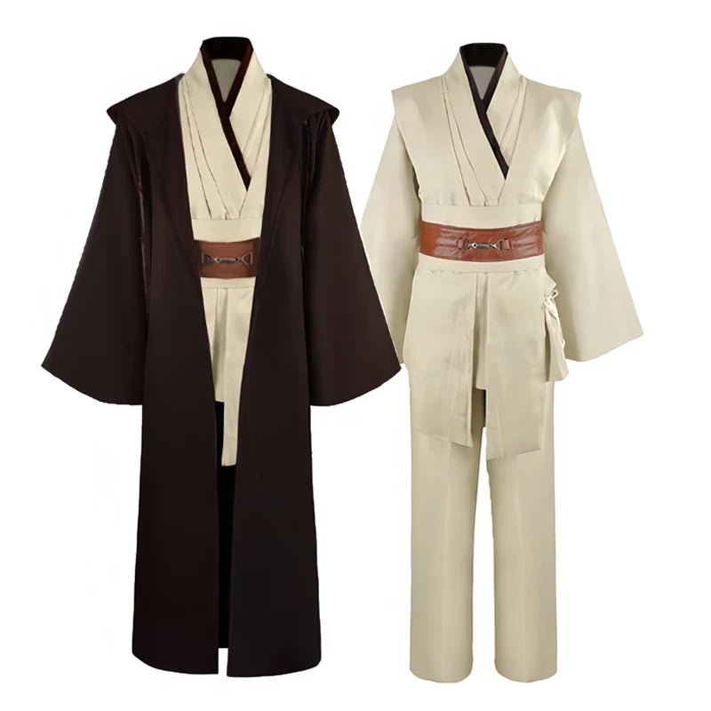 Jedi Knight Robe – Hooded Men's Tunic for Halloween Cosplay Costume
