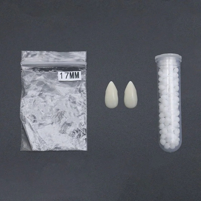 Vampire Fangs with Adhesive – Realistic Dentures for Halloween Cosplay