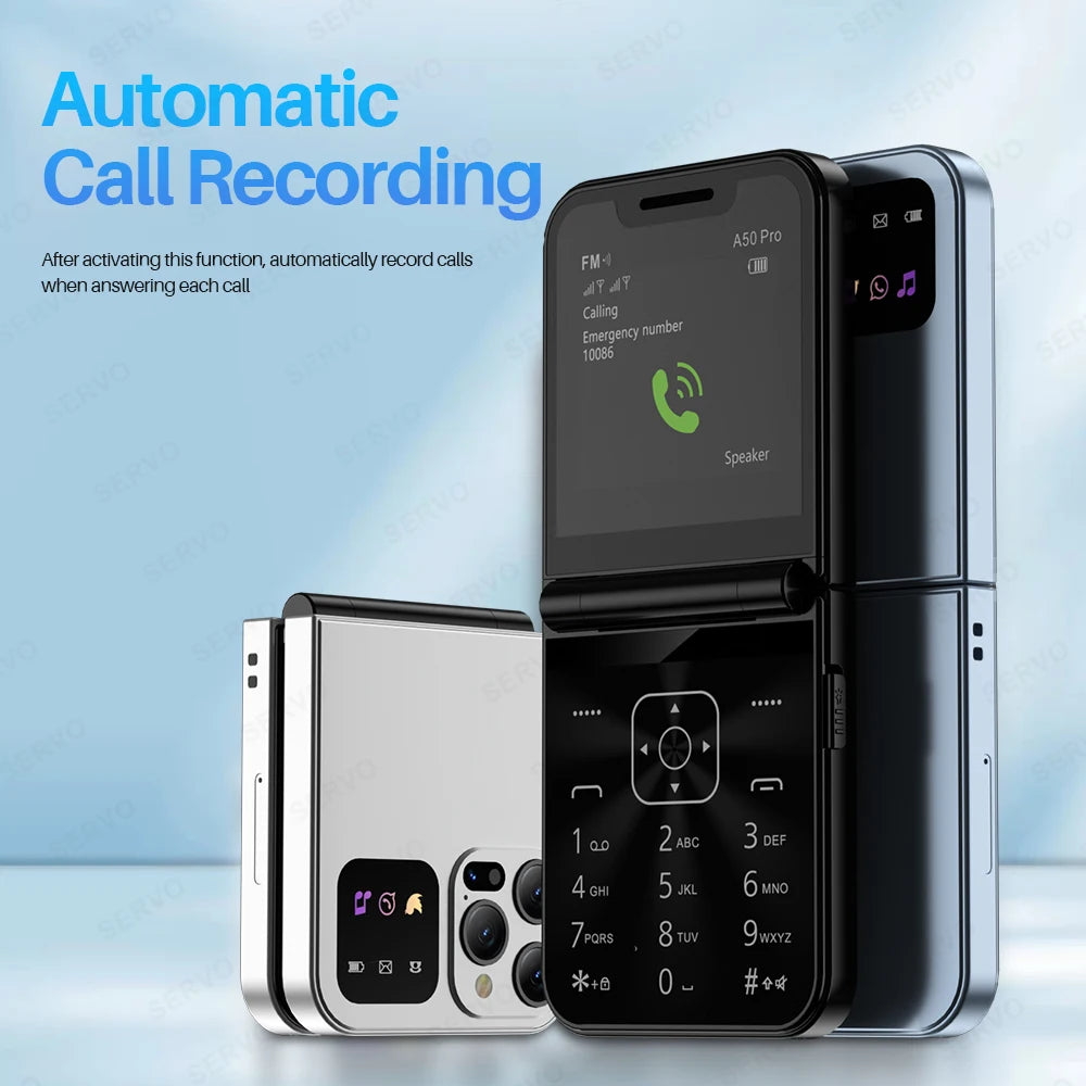 Flip Mobile Phone – Dual SIM with Call Recording for Seniors