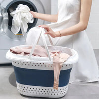 Collapsible Plastic Laundry Basket – Large Folding Storage for Home Organization