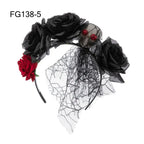 Mexican Rose Flower Crown – Boho Floral Headpiece for Halloween Party Wedding