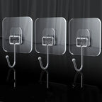 Transparent Adhesive Hooks – Heavy Duty Acrylic for Kitchen and Bathroom Wall
