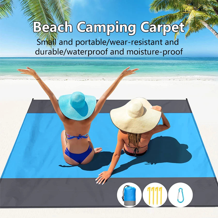 Waterproof Sandproof Beach Blanket – 200x210cm Picnic Mat for Camping and Hiking