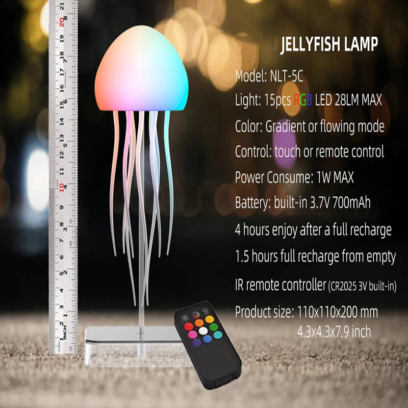 LED Jellyfish Lamp – Color Changing Night Light for Home Decor