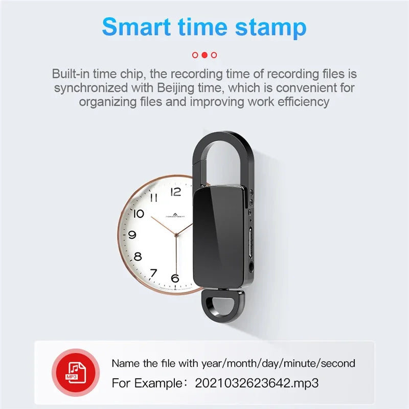 Mini Keychain Voice Recorder – Portable Digital Dictaphone for Meetings and Lectures