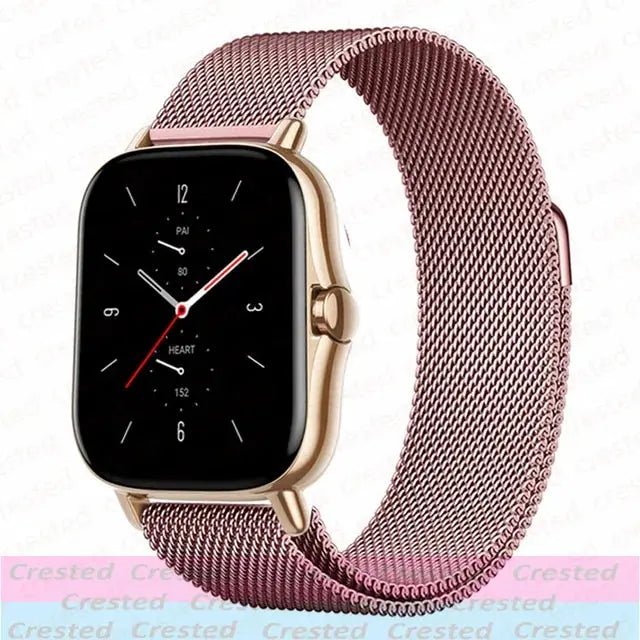 Milanese Stainless Steel Watch Band – 20mm 22mm Strap for Amazfit Smartwatches