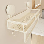 Corner Suction Storage Rack – Wall-Mounted Shelf for Bathroom Organization