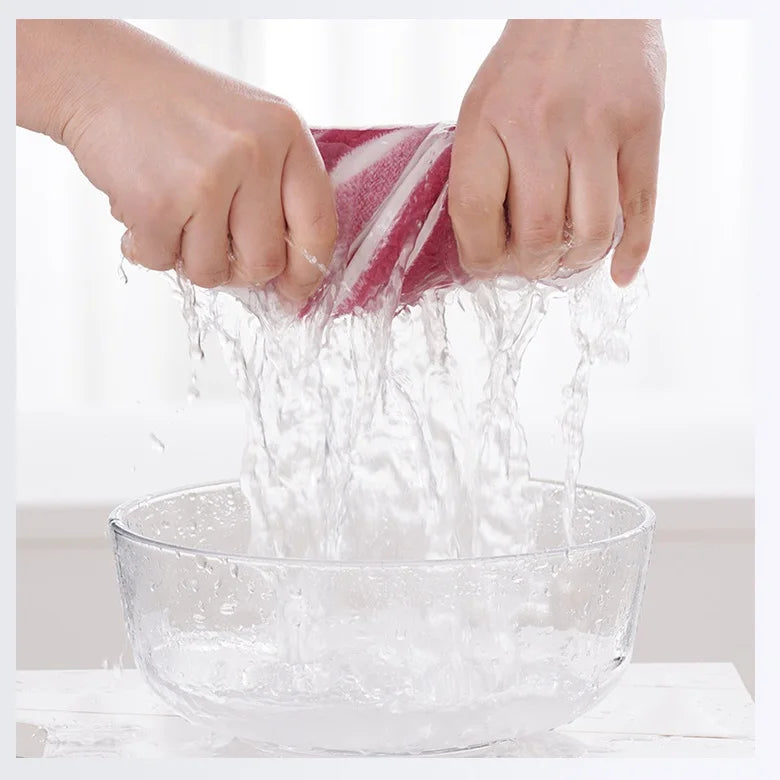 Striped Cotton Towel Set – Absorbent Quick-Dry Fabric for Bathroom Decor