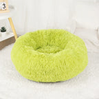 Plush Donut Dog Bed – Large Round Fluffy Kennel for Winter Pet Comfort