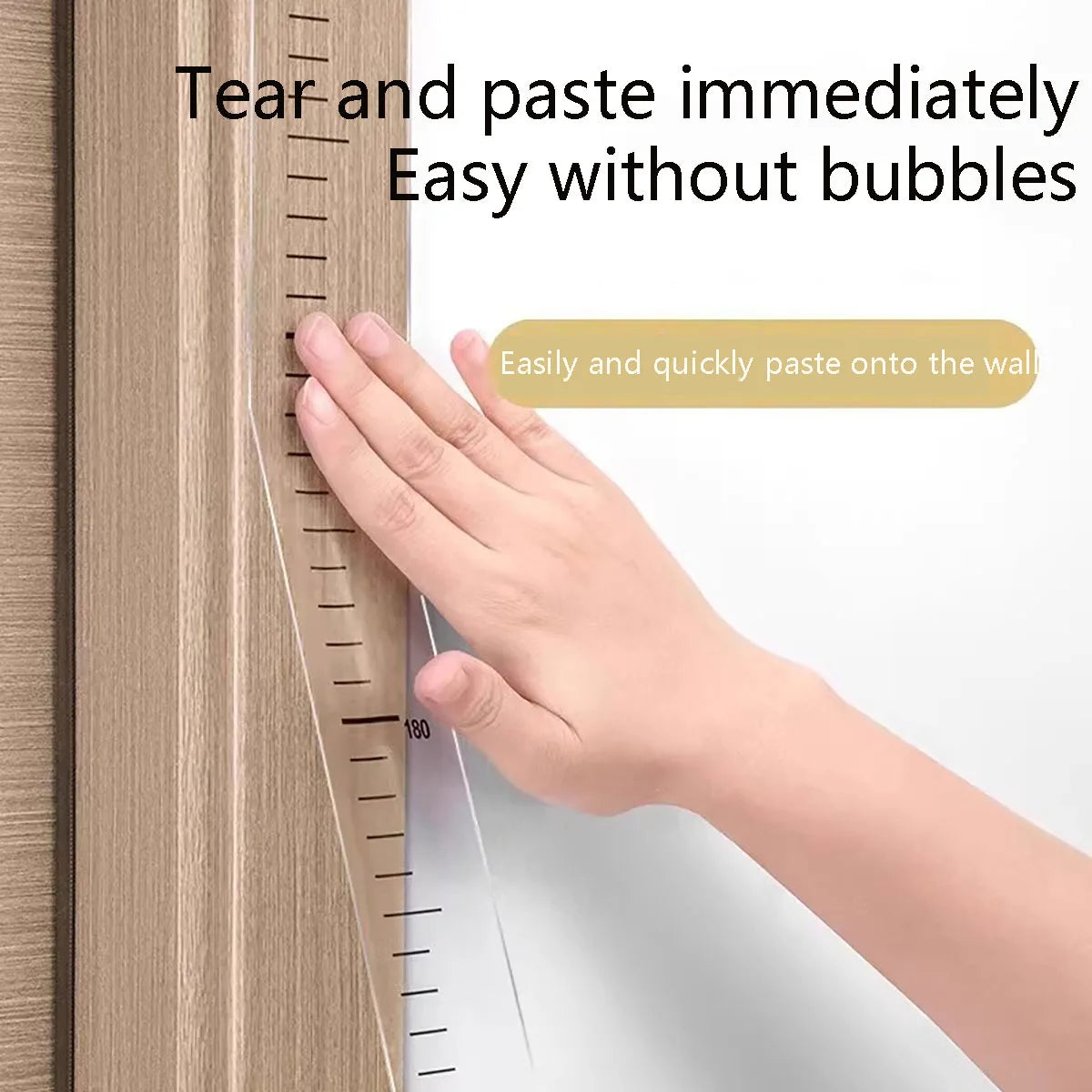 Self-Adhesive Height Growth Chart – 0-200cm Wall Sticker for Kids Bedroom