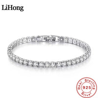 S925 Sterling Silver Zirconia Tennis Bracelet – 4mm Jewelry for Wedding Gift