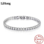 S925 Sterling Silver Zirconia Tennis Bracelet – 4mm Jewelry for Wedding Gift