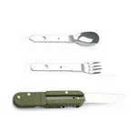 Stainless Steel Folding Camping Cutlery – Portable Utensils for Outdoor Hiking