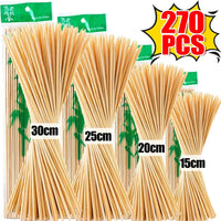 Natural Bamboo Skewers – Disposable Sticks for Grilling and BBQ Appetizers