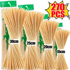 Natural Bamboo Skewers – Disposable Sticks for Grilling and BBQ Appetizers