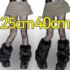 Faux Fur Leg Warmers – Lolita Harajuku Style Boot Covers for Winter Cosplay