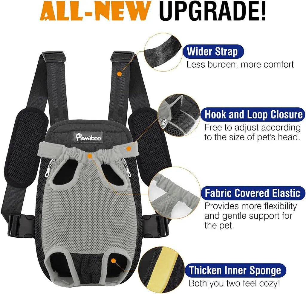 Adjustable Pet Carrier Backpack – Front Travel Bag for Hiking and Camping