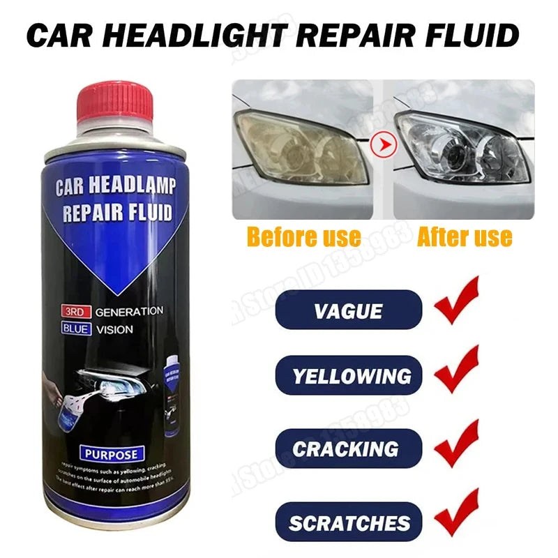 Car Headlight Restoration Kit – Professional Lens Repair Liquid Tool