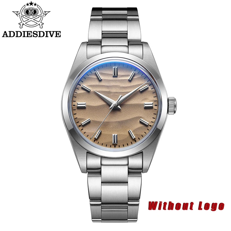 ADDIESDIVE 36mm Quartz Watch – Stainless Steel Sand Dial for Everyday Wear