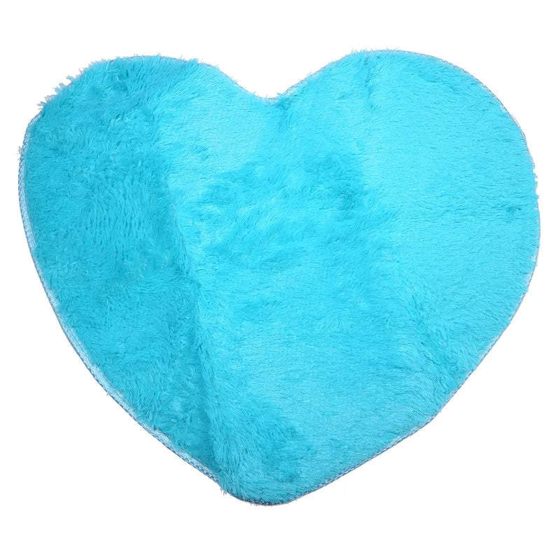 Faux Sheepskin Heart Rug – Large Fluffy Area Carpet for Bedroom Decor