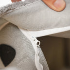 Detachable Gray Cat House – Semi-Enclosed Washable Shelter for Winter