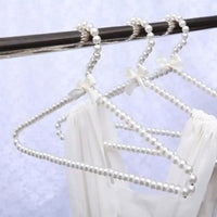 Pearl Beaded Bow Clothes Hangers – Decorative Kids Dress Storage Organizer