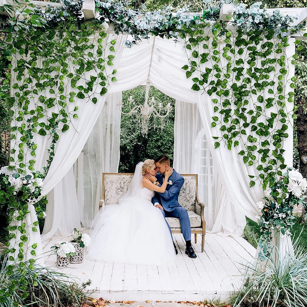 Artificial Ivy Leaf Garland – Realistic Greenery for Wedding Home Decor