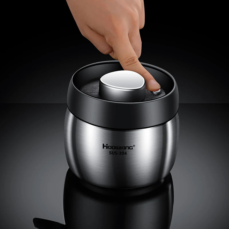 Stainless Steel Coffee Canister – Airtight Vacuum Seal for Fresh Food Storage