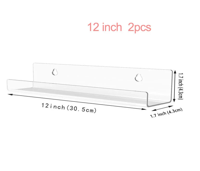 Acrylic Wall-Mounted Record Shelf – Transparent Display for Vinyl Collection