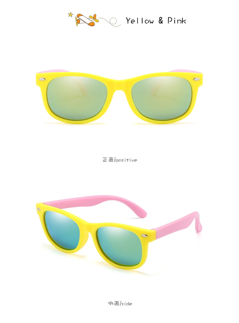 Silicone Kids Sunglasses – UV400 TR90 Goggles for Outdoor UV Protection