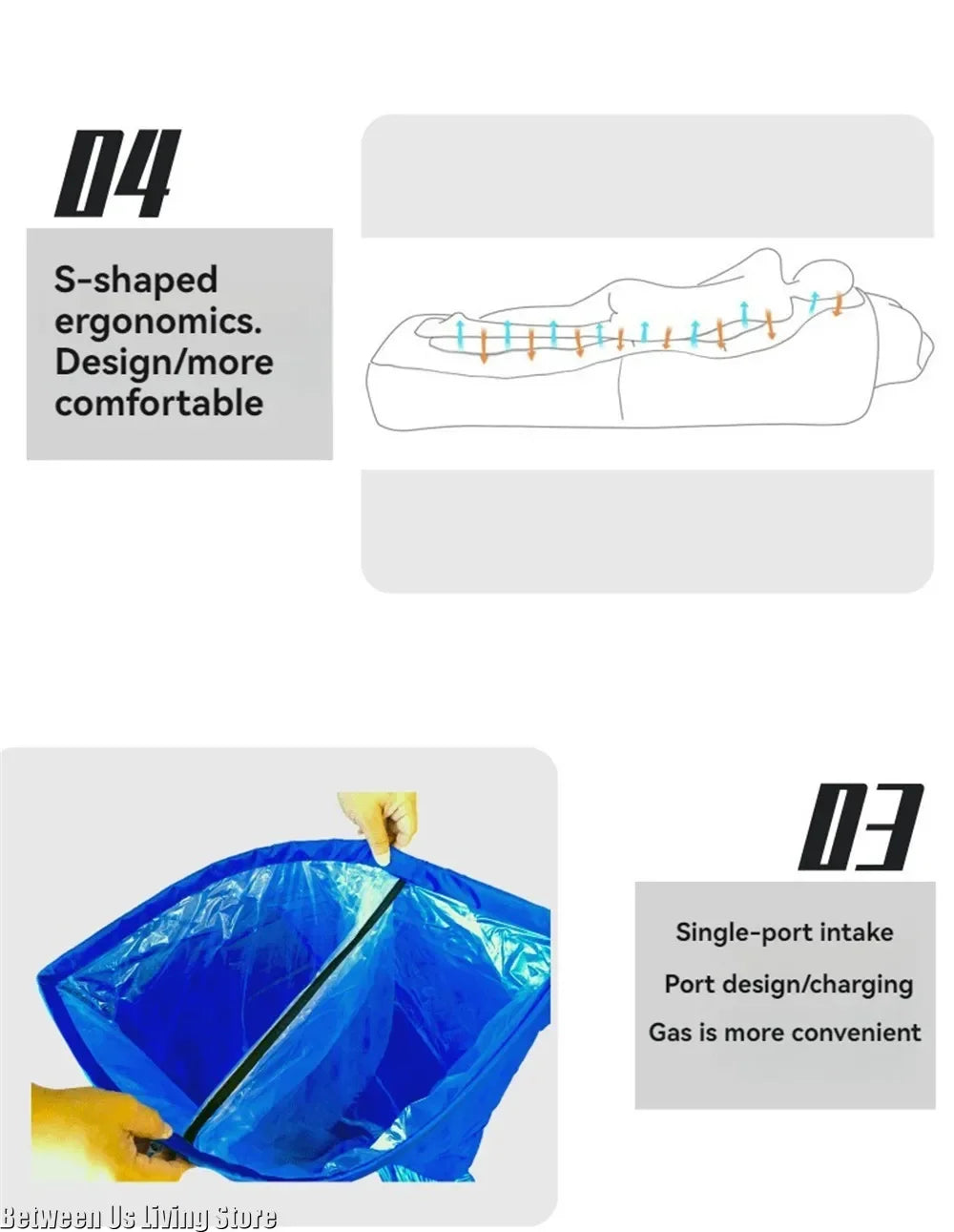 Inflatable Sofa Bed – Extra Wide Non-Roll Air Lounger for Beach and Garden