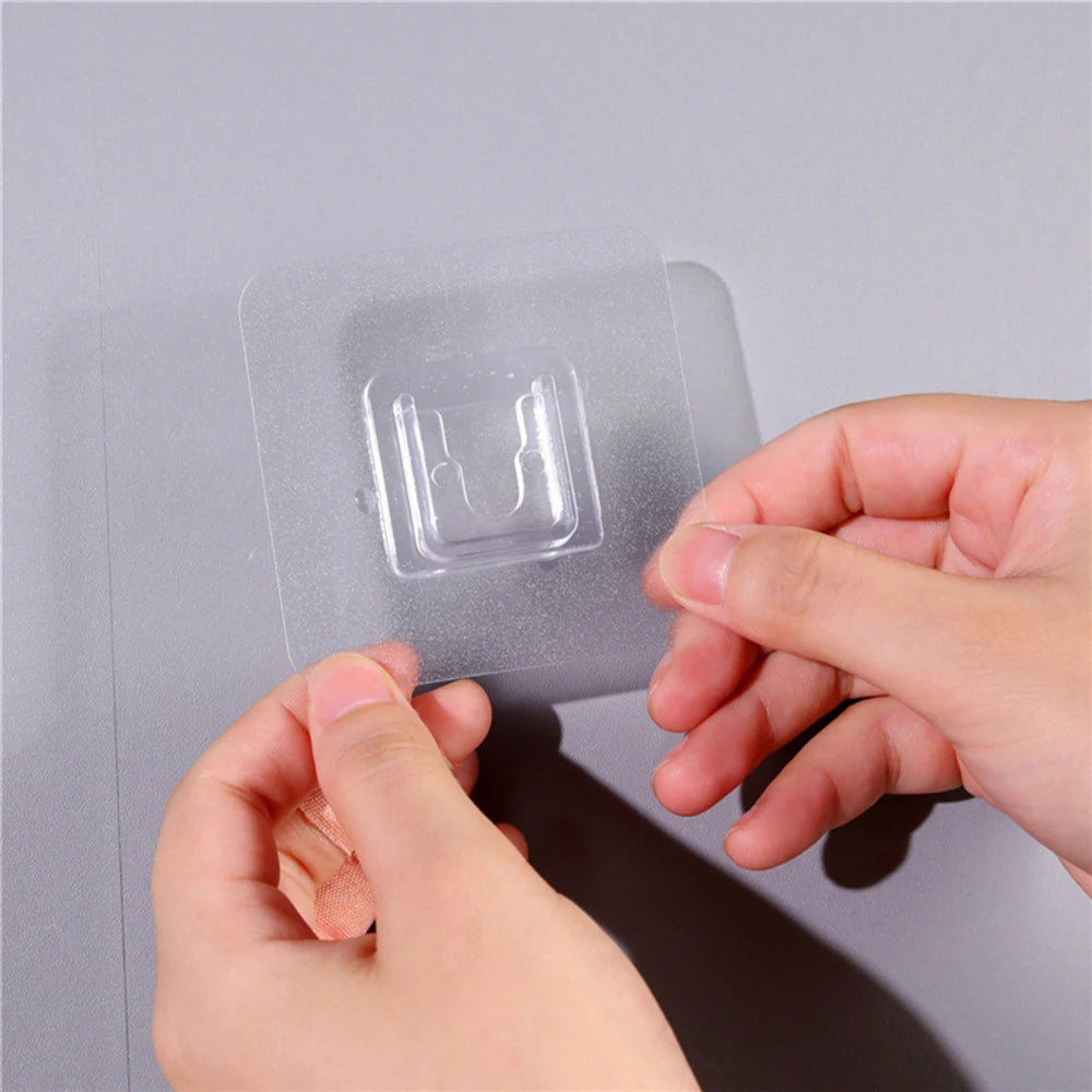 Adhesive Wall Hooks – Punch-Free Hanging Rack for Kitchen and Bathroom Storage