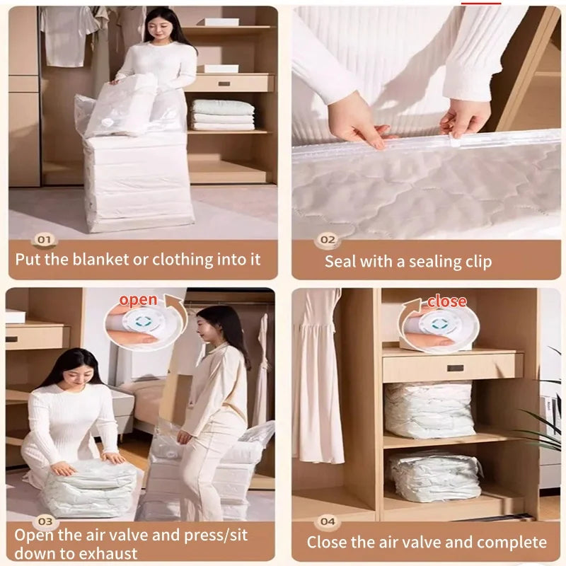 Large Vacuum Storage Bags – Airtight Compression Seals for Clothing Comforters