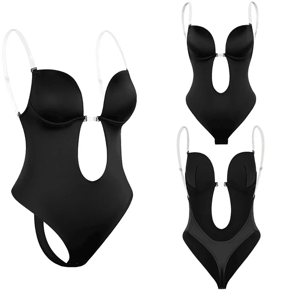 Backless Bodysuit Shapewear – Tummy Control Thong for Invisible Slimming Support