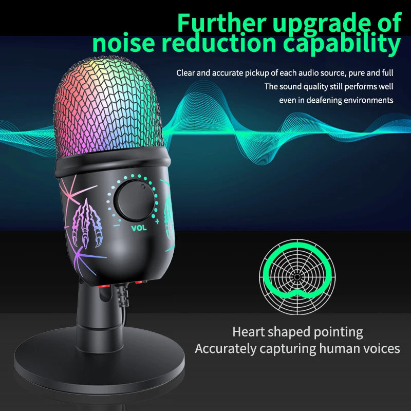 USB Gaming Microphone – Noise Cancelling Condenser for Podcast Recording