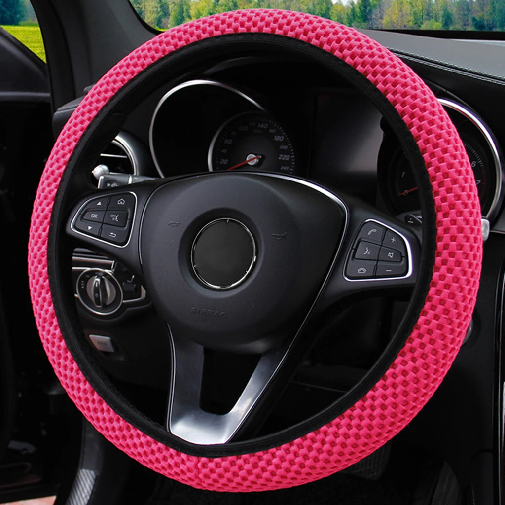 Breathable Mesh Car Steering Wheel Cover – Comfortable Grip for Women