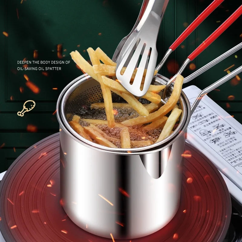 Stainless Steel Deep Fryer – Multifunctional Pot for French Fries and Chicken