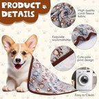 Flannel Pet Blanket – Paw Print Design for Cats and Dogs