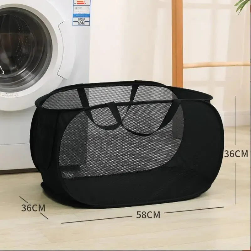 Foldable Mesh Laundry Basket – Large Breathable Storage for Home Organization