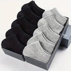 Men's Ankle Boat Socks – Solid Color Sweat-Absorbent Cotton for Business Sport
